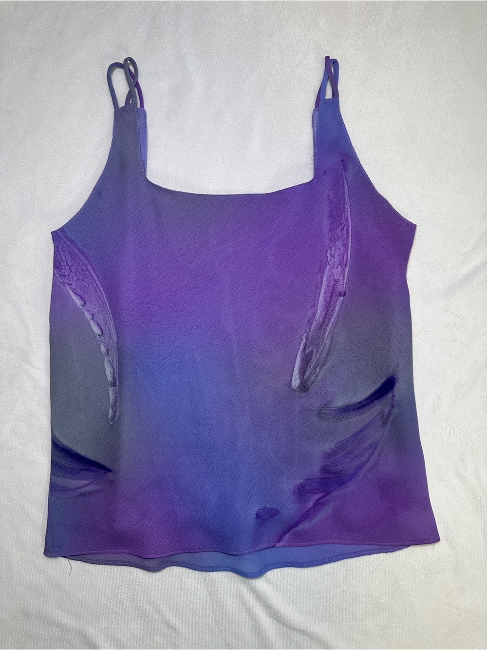 Vintage Artesia Purple Abstract Sheer Chiffon Cami Top Made in USA